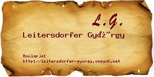 Leitersdorfer György névjegykártya